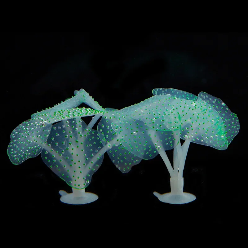 Aquarium Large leaved Luminous Coral Simulation Silicone Corals UnderWater Landscape Decor Fish Tank Landscaping Accessories
