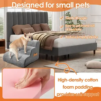 Pet Stairs with Bone Handle – Dog Ramp for Bed & Sofa 3