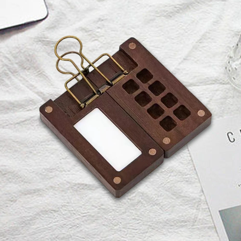 Wooden Grid Paint Box Pocket Artist Travel Paint Palette Mini Watercolor Set for Painters Artists Students, paint tray,color palette,watercolor palette