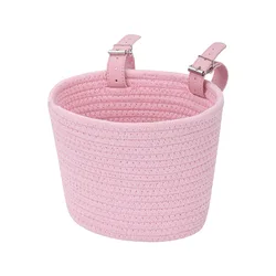 Children's Bicycle Handlebar Basket with Bell, Grips, and Tassel Accessory - Perfect Birthday Gift (Pink Basket)