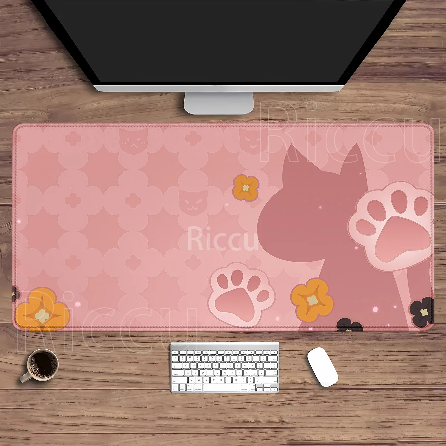 Varesa Columbina Furina Genshin Impact Pattern Gaming Mouse Pad - Large Rubber HD Printed Desk Mat