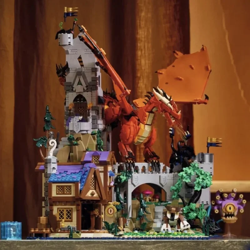 MOC 3745pcs Dungeons Red Dragon's Tale Building Blocks Bricks House Model Assemb