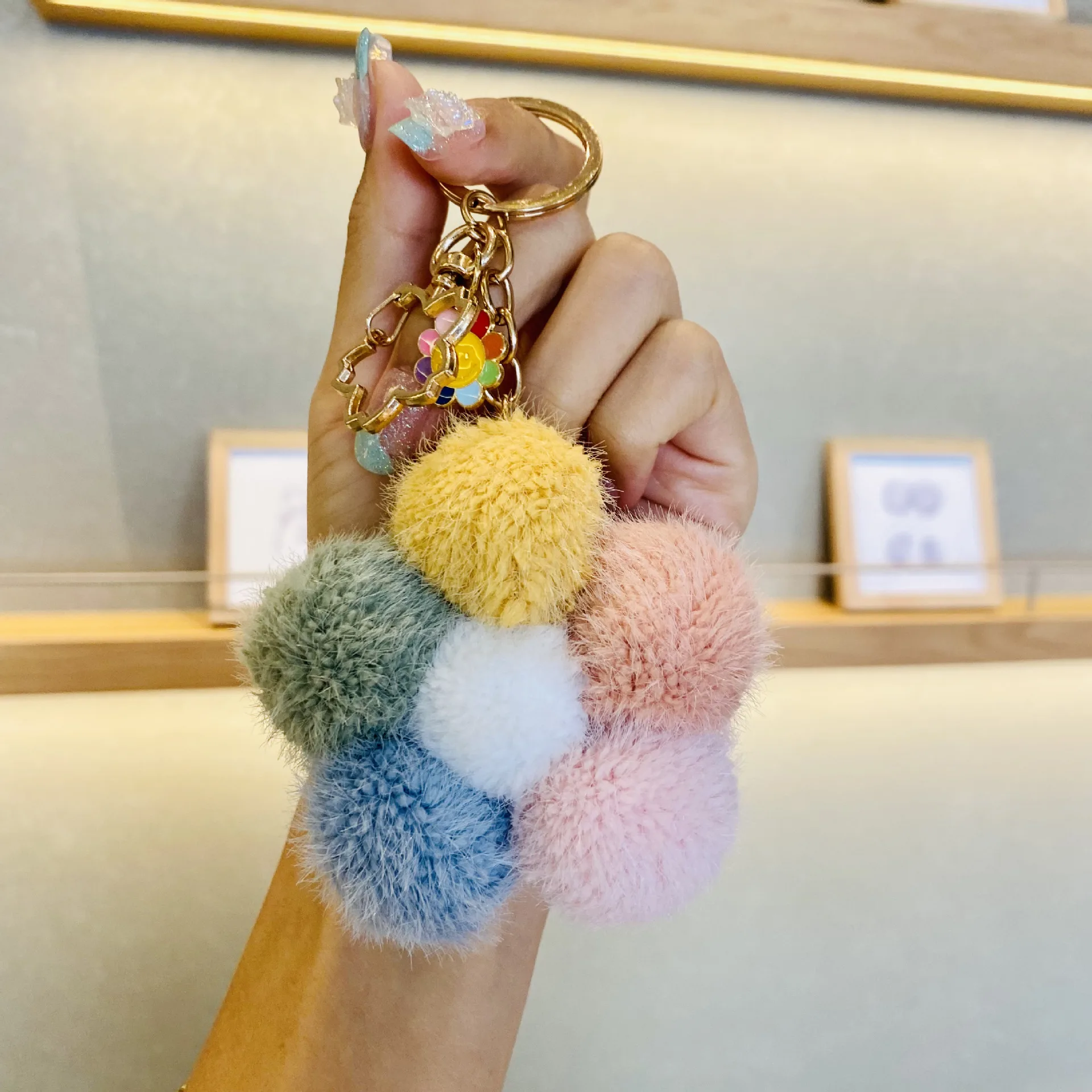 Soft Artificial Fur Keychain Personalized Plush Ball Key Ring Cute Pom Pom  Bag Charm Key Chains for Women Girls Couple Gifts - AliExpress