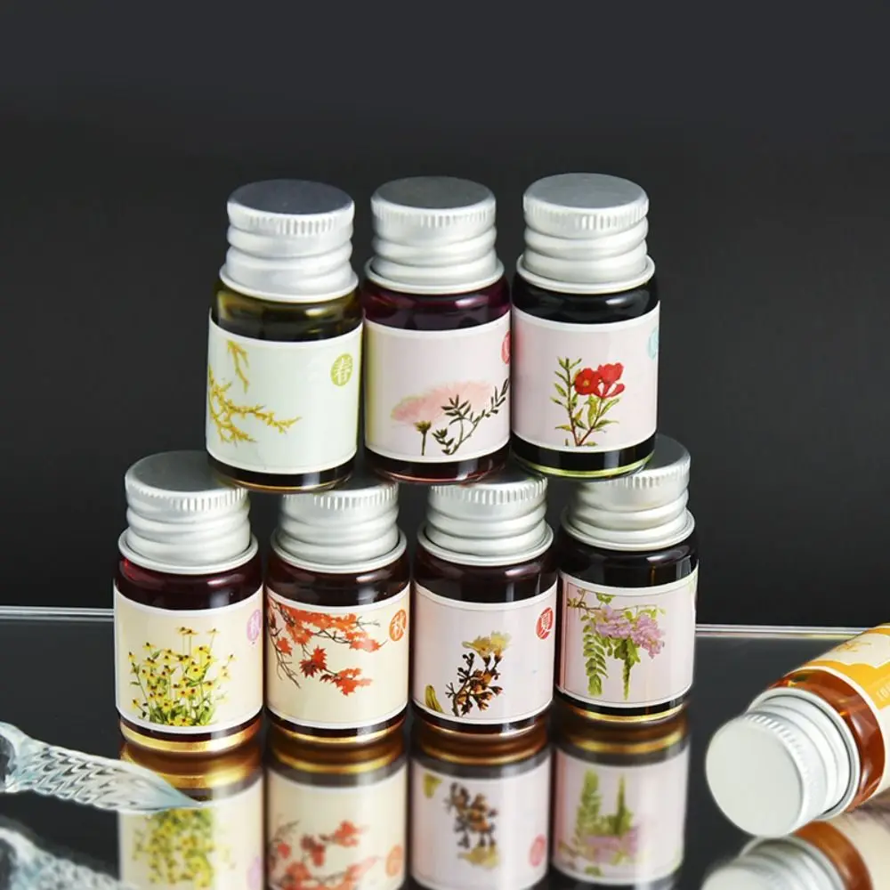 24 색상 7ML 컬러 리필 잉크 쓰기 그래피티 카본 프리 잉크 고품질 리필 만년필 잉크 딥펜