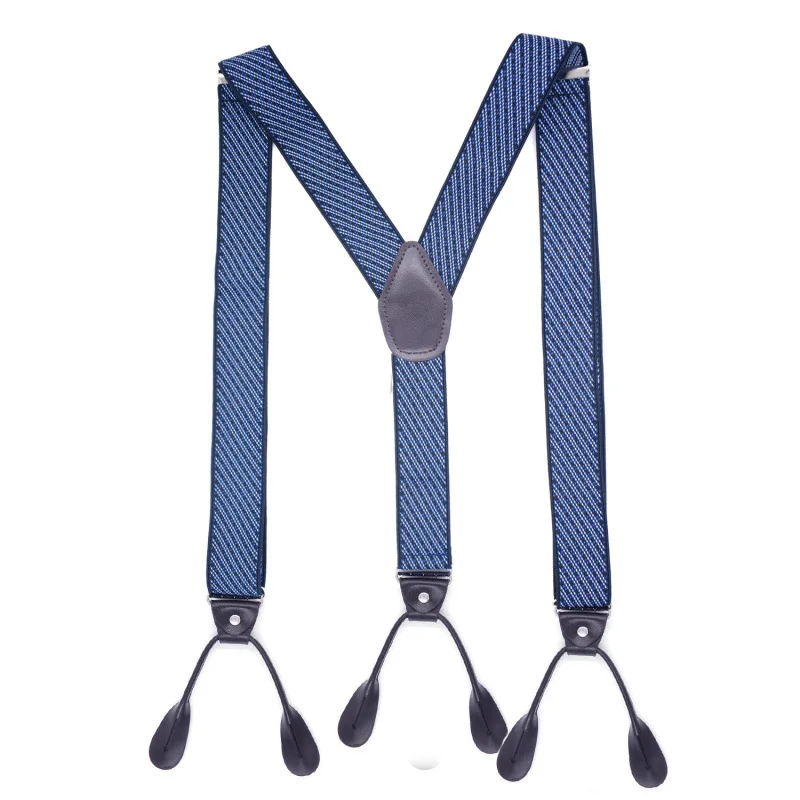 3.5 X 120cm Button Suspenders Men Braces Dark Brown Leather Vintage Pants Strap Belt for Trouser Jockstrap Hombre Suspensorios