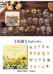 40 - Piece Transparent Waterproof Flower Stickers Pack for Decoration and Scrapbooking (E)