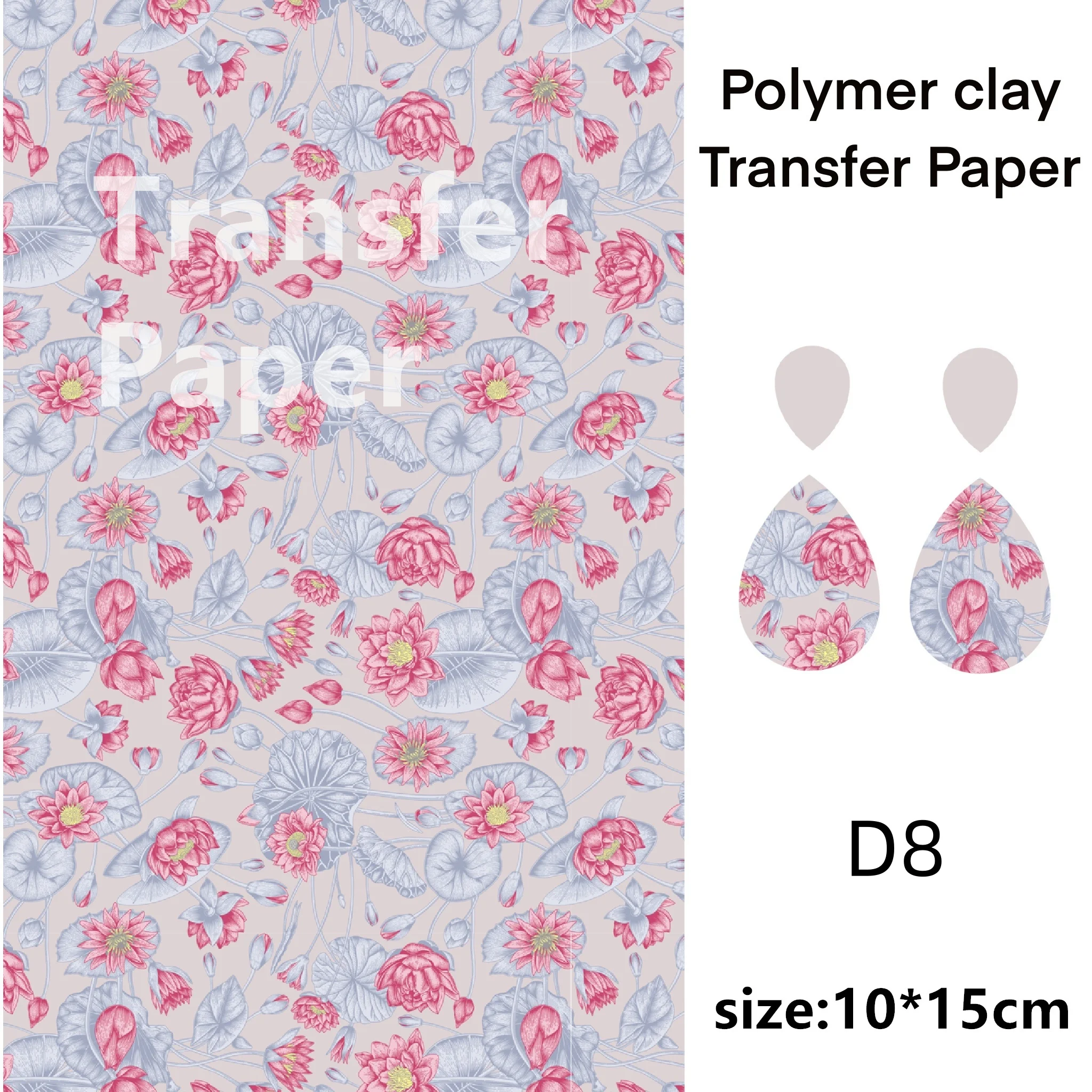 Blumenserie, weiche Keramik, spezielles Aquarell-Transferpapier, DIY-Ohrringe, Schmuck, Ausmalen, Aufkleber, Polymer-Ton-Werkzeuge – Detail 9