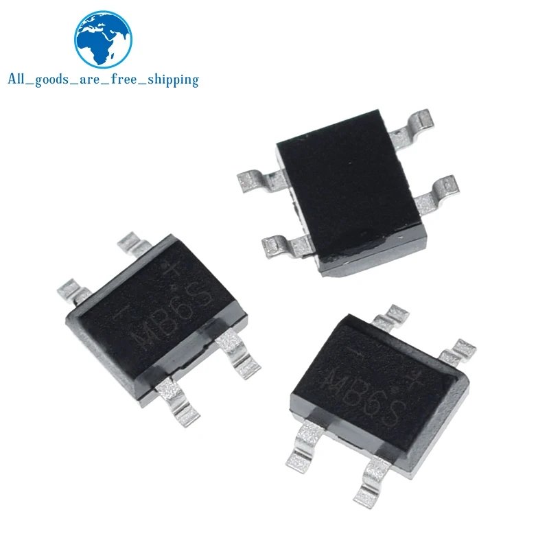 TZT 10pcs 600V 0.5A SOP-4 SMD rectifier diode bridge mb6s