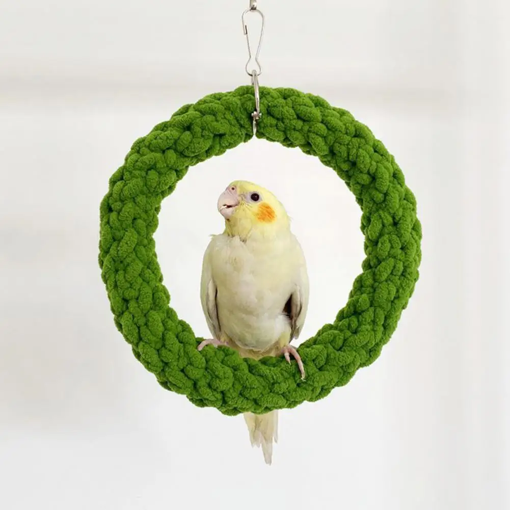 

Bird Cage Toy Durable Cotton Rope Bird Swing Toy for Parrots Cockatiels Cage Hanging Chewing Toy to Relieve Boredom Train Birds