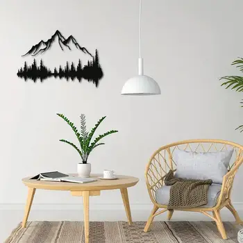 Metal Mountain Wall Decorations Metal Wall Nature Artwork Decoration With Mountain Forest Modern Home Decoration supplies 3