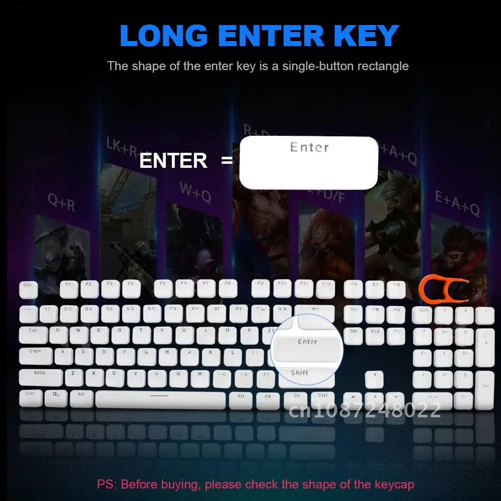 

Crystal mechanical keyboard key caps For Cherry MX style Including key-puller English US keycaps REDRAGON 104 Key