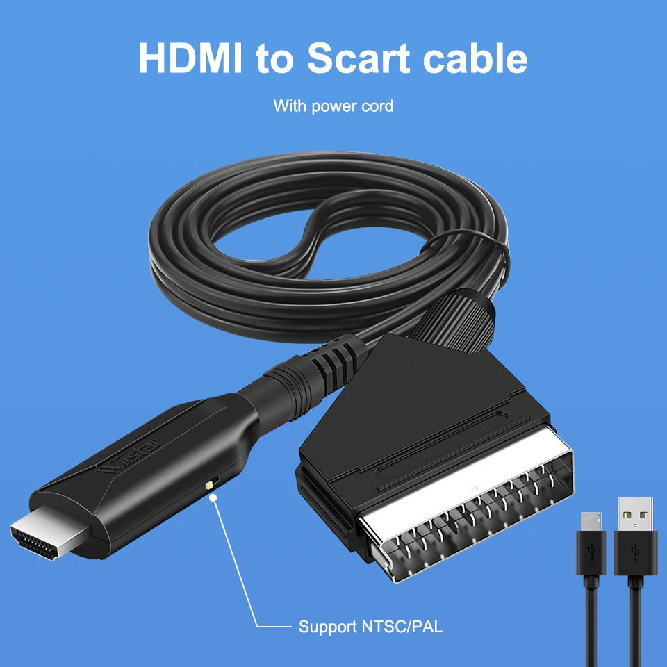 HDMI-to-Scart-Cable-Converter-Portable-720P-1080P-Video-Audio-Adapter ...