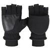 Winter warm Gloves Fingerless Convertible Thermal Mittens Gloves Windproof Polar Fleece Warm men women double-layer Flap Gloves 2
