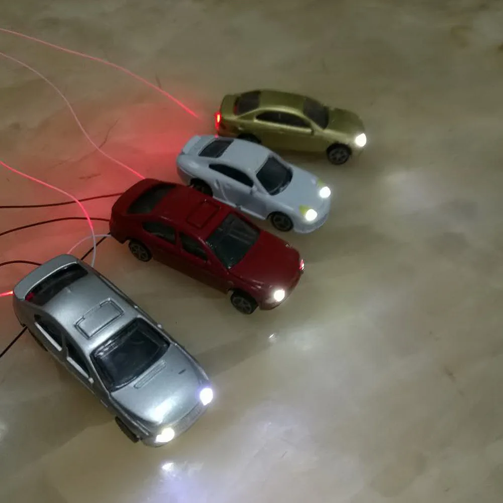 10Pcs Color Model Car Can Light Up N Scale Model Railway Scene Street Layout Building & Construction Toy Model Building 4