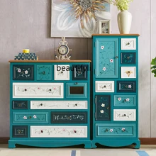 

GY American-Style Chest of Drawers Solid Wood Drawer Storage Cabinet European-Style Nine Chest of Drawers Retro Cabinet Locker