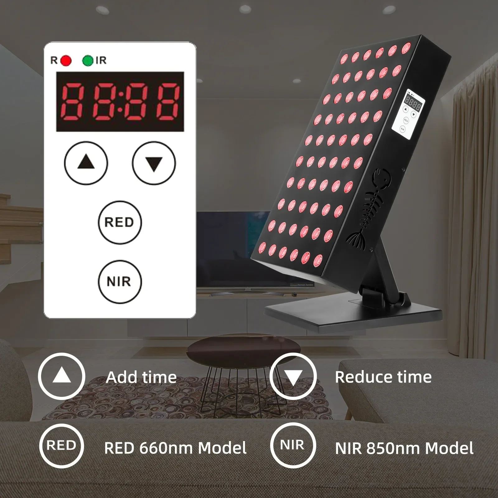 Red Near Infrared Therapy Red Light Therapy , Panel For Anti-aging , Pain Relief ,660nm, 850nm, 300W, Adjustable Stand ,Timing