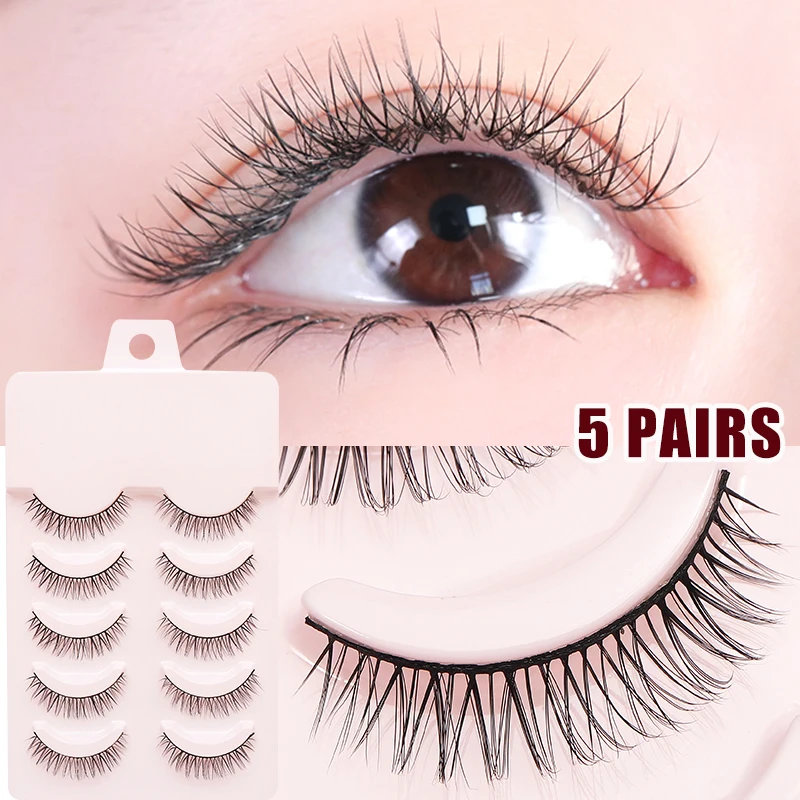 DINGSEN Neue Manga-Wimpern 5 Paar Natürliche Wimpern Faux Mink Falsche Wimpern Anime-Wimpern Weiche Faux Cils Wimpern für den Alltag und Dating – Detail 4