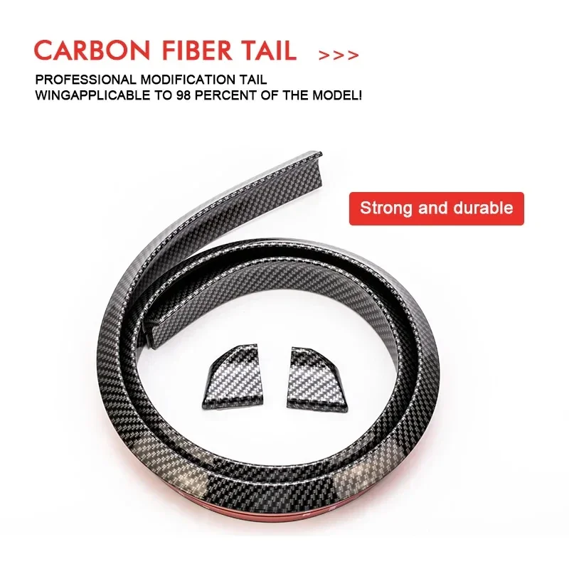Car Rear Wing Spoiler SEAMETAL Universal 1.5M 5D Carbon Fiber Shiny Black DIY Refit for Car Accessories car rear wing spoiler