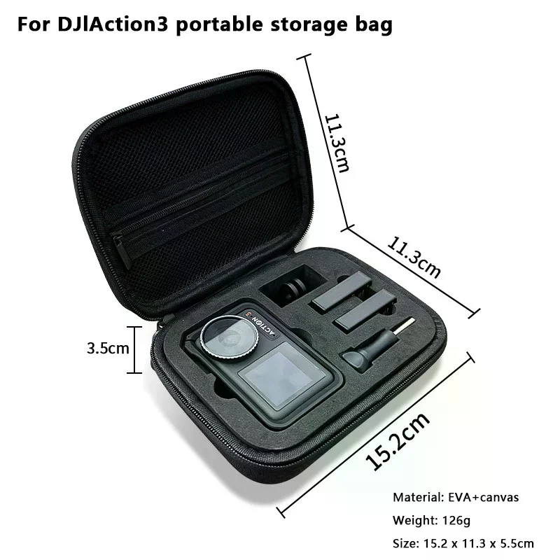 Mini borsa da viaggio per Action 3 4, custodia protettiva per accessori fotocamera Osmo Action 4 3 - immagine 4