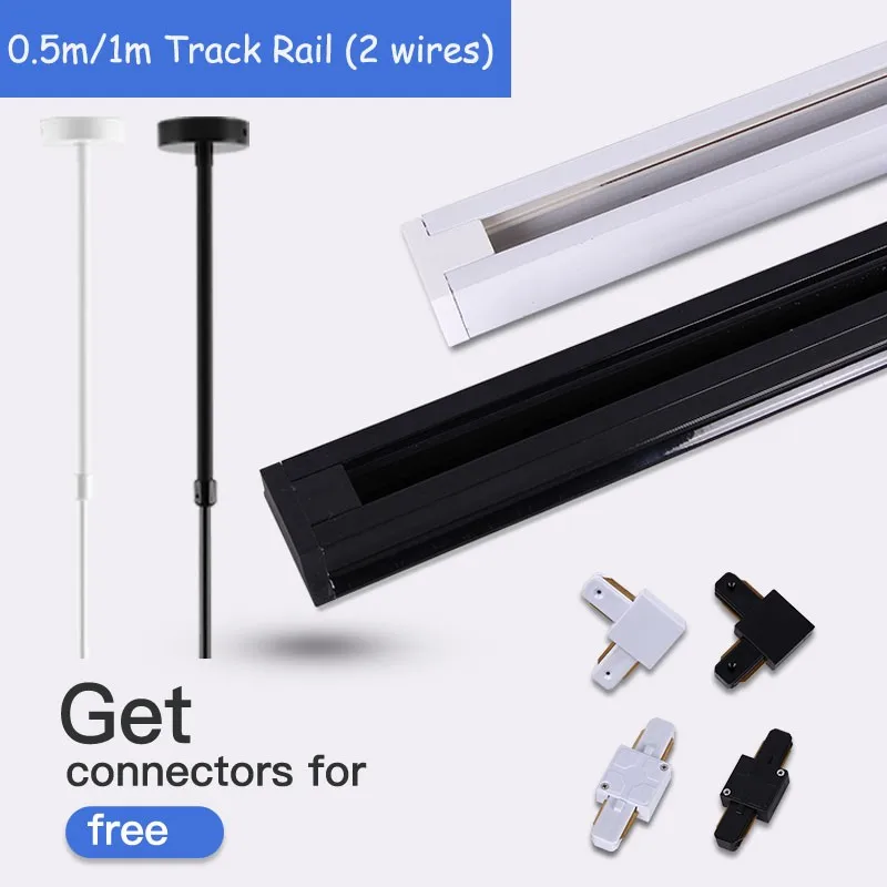 LED Track Light Rails 0.5M 1M Track Lamp Rails Straight/L Shape ...