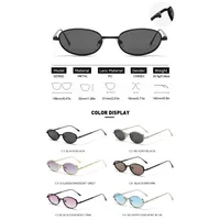 Lunettes de soleil ovales en métal exquises, petite monture personnalisée européenne et américaine, pour hommes et femmes, lunettes de soleil Anti-Uv à la mode 6