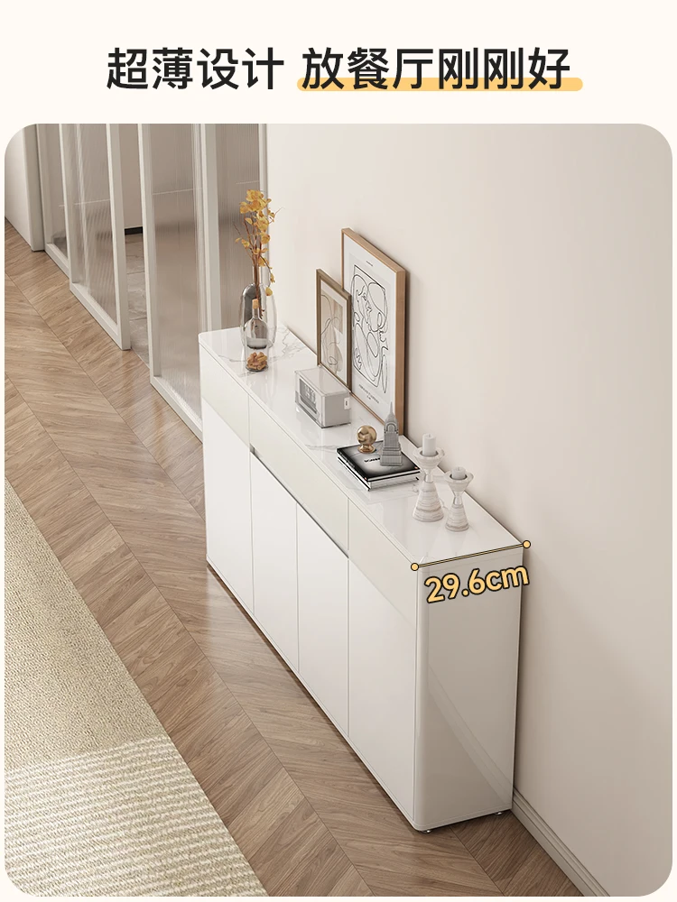 

Modern minimalist and luxurious marble tea storage cabinet, kitchen, living room, narrow cabinet