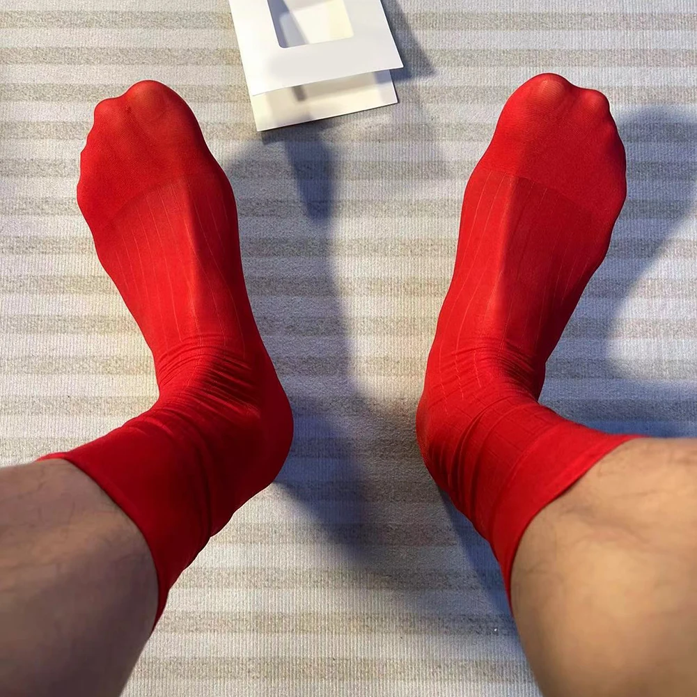 

Мужские тонкие носки-трубы, повседневные деловые полосатые дышащие Классические носки, ультратонкие прозрачные деловые носки, прозрачные носки