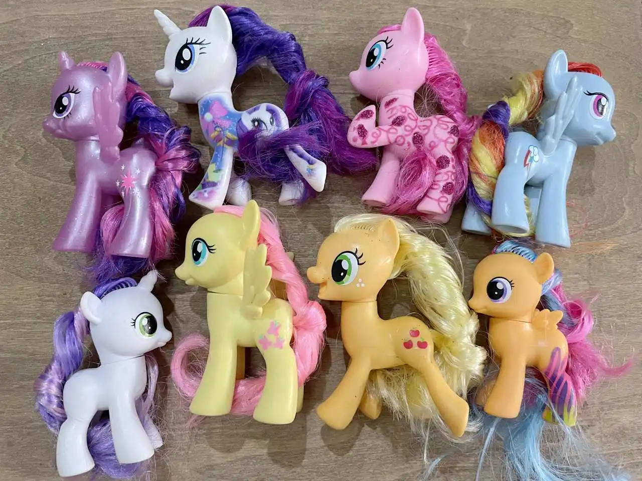 8-10cm Pony PVC w/ Mane Brushable little horse figures Princess Cadance Cheerilee Celestia Girl's Favorite Toy diana doll