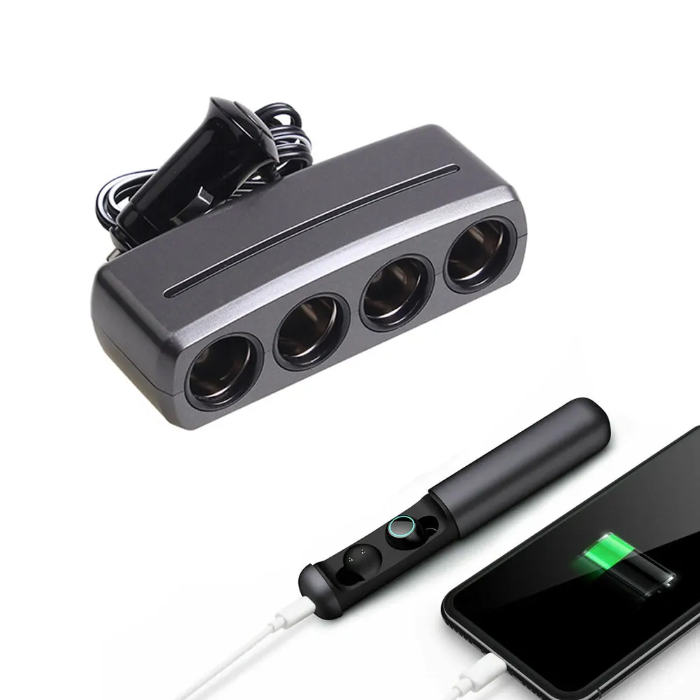 Divisor De Encendedor Para Coche 7 En 1 - 3 Tomas 12V/24V + 4 USB, Cable De 3 Metros, Pantalla LED E Interruptores Independientes