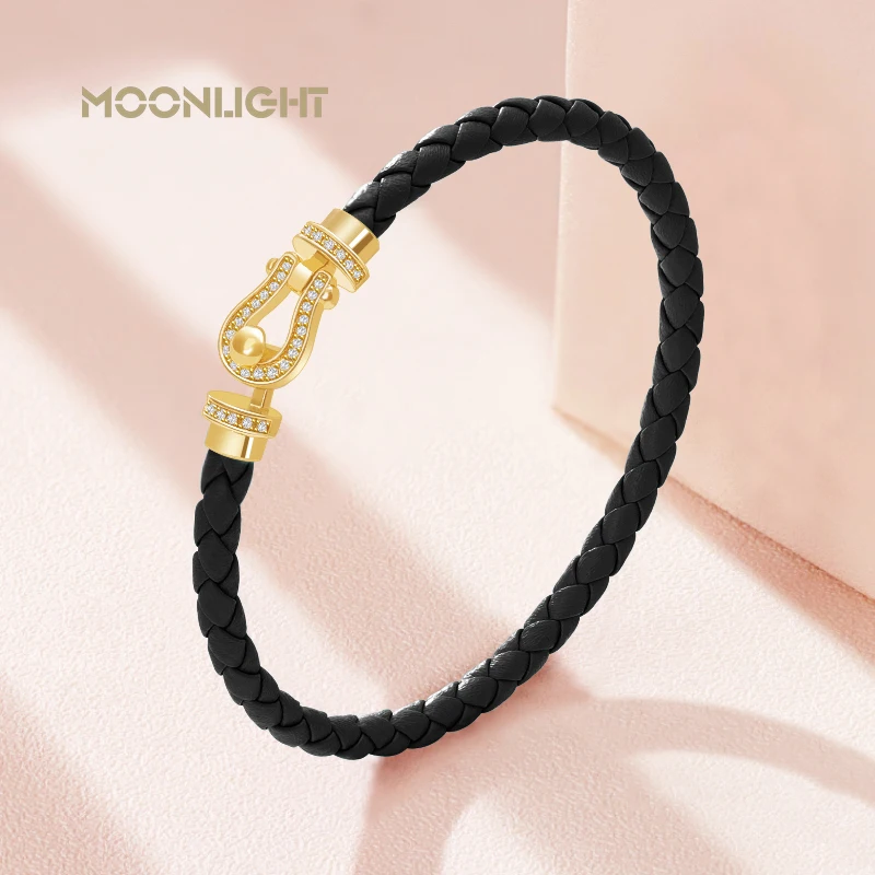 

Классические круглые браслеты MOONLIGHT для женщин, модный плетеный женский браслет из натуральной кожи, ювелирные украшения, оптовая продажа подарков