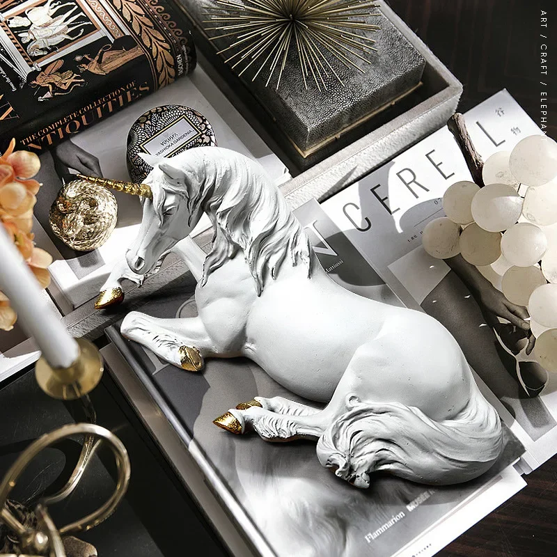 

Nordic Resin Crafts Unicorn Horse Crafts Porch Living Room Home Decorations Crafts Ornaments Gifts Home Accessories