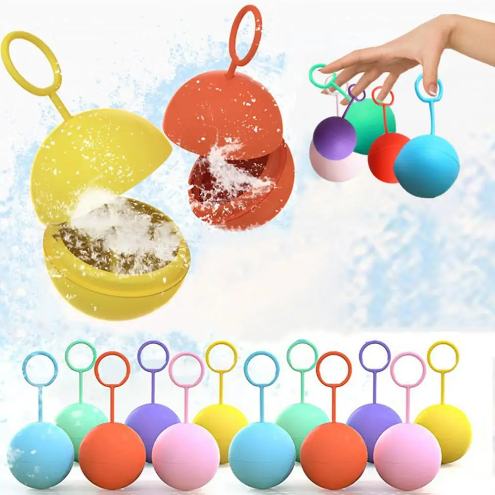 6Pcs Reusable Water Balloons Refillable Water Balloon Quick Fill Self Sealing Ball Splash Balls For Kids Swimming Pool