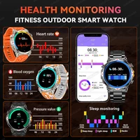 Nouvelle montre intelligente GPS améliorée pour sports de plein air pour hommes avec étanchéité 5ATM, boussole de natation, altimètre, écran AMOLED 1,56", moniteur de fréquence cardiaque et appels Bluetooth. 6