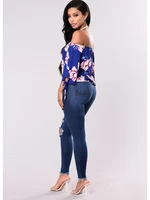 2024 Women Stretch Skinny Ripped Jeans Lady High Waist Pencil Long Pants Narrow Straight Leg Wrap Hips Plus Size S-3XL Trousers - Image 2