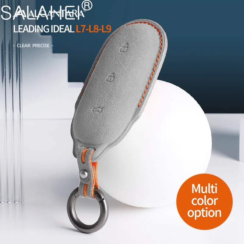 

Alcantara Car Key Case Cover Holder Shell Protector Keychain For Leading Ideal One 2022 Li Auto L9 L7 L8 Car Styling Accessories