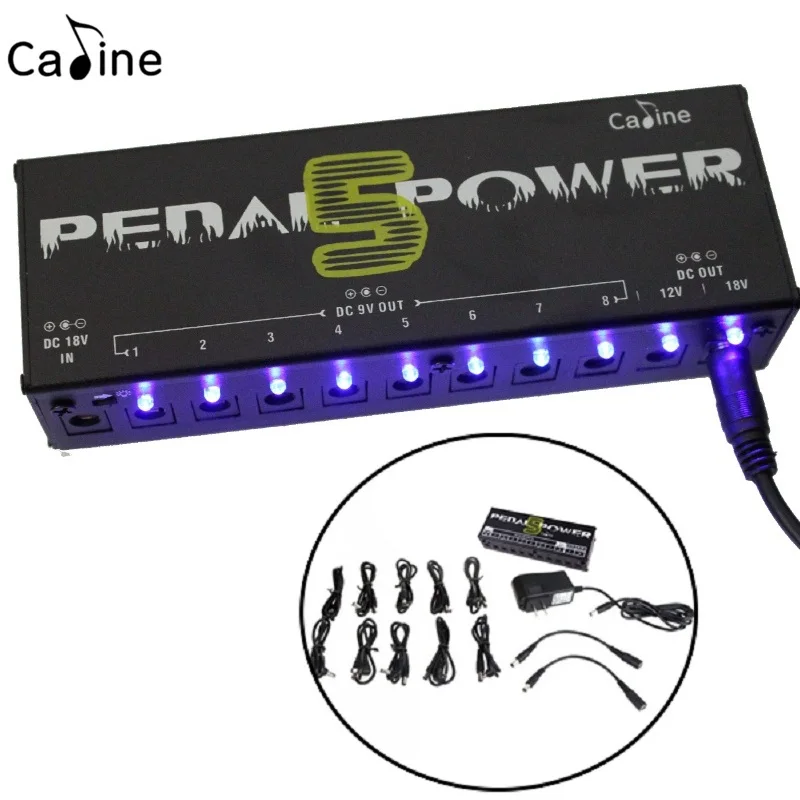 

Muse-Hot sell Caline CP-05 Guitar Effect Pedals Power Supply Ten Isolated Outputs (9V, 12V, 18V) Voltage Protection