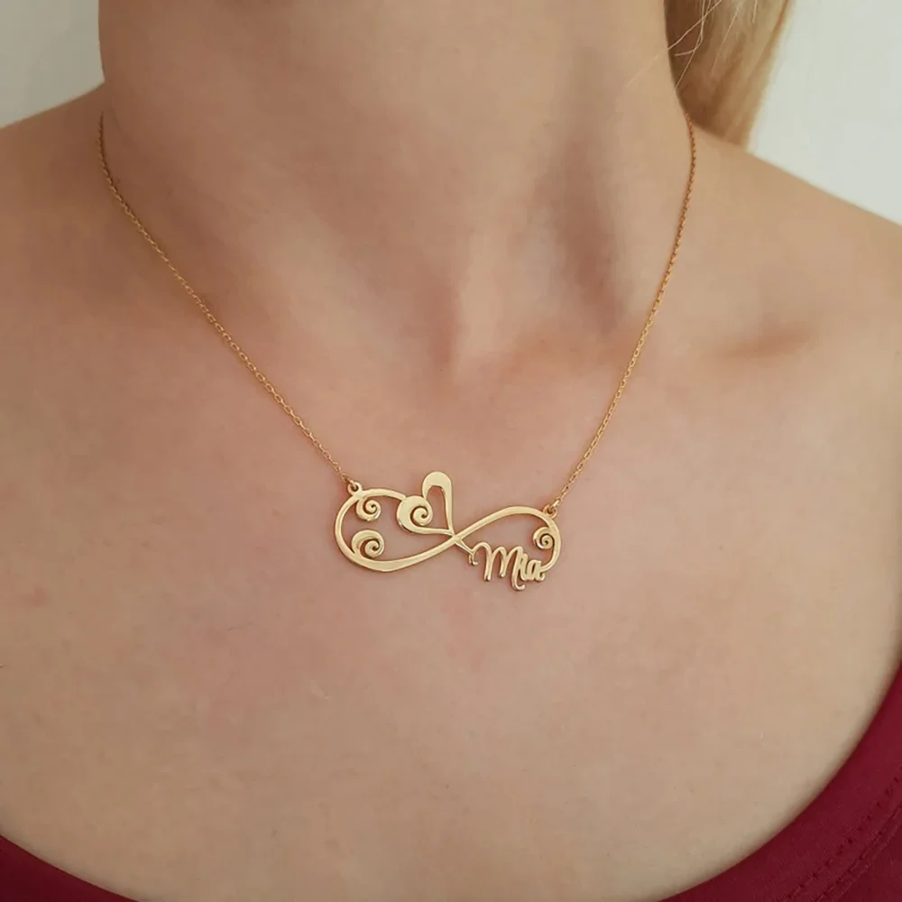 

Custom Name Necklace for Women Stainless Steel Unlimited Charms Necklace Personalized Nameplate Pendant Neck Jewelry Couple Gift