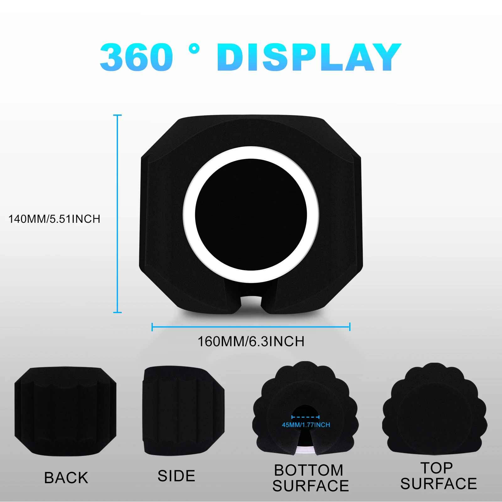 Portable Acoustic Microphone Noise Shield and Windscreen Pop Filter