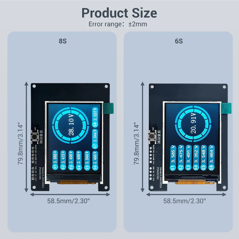6S LTO/Lithium/Lifepo4 Battery volatge tester 8S 24v battery voltage checker wit