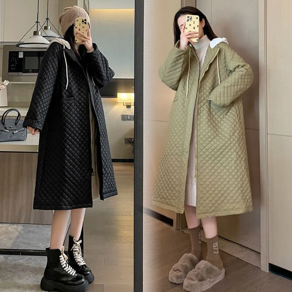 Winter Maternity Coats Pregnant Woman clothing Outerwear Long Loose Pregnancy photoshoot jackets Hooded korean fashion