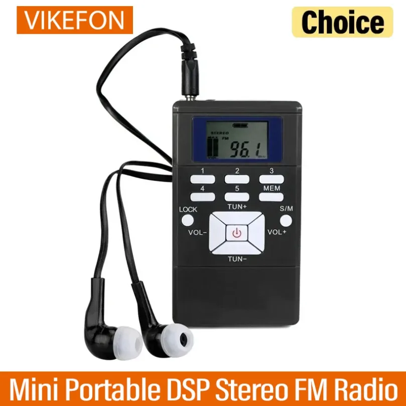 Mini Portable Clip-on FM Radio Earphone