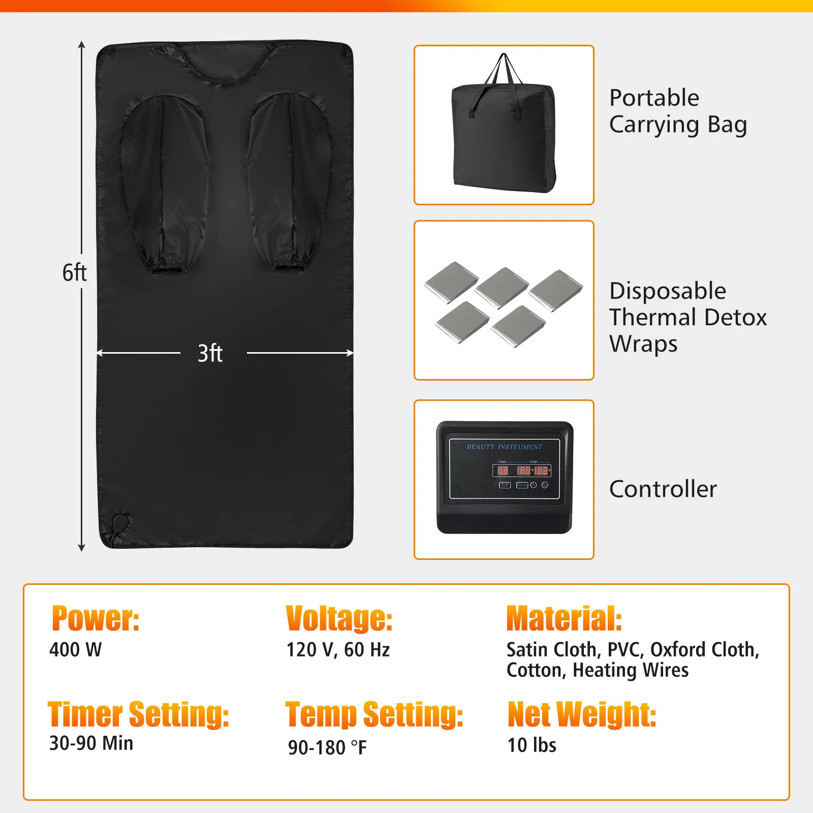Infrared Sauna Blanket w/ Sleeves 5