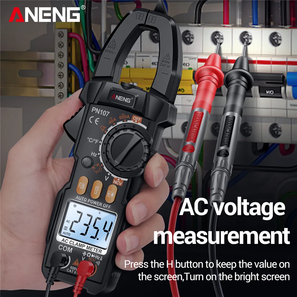Digital Multimeter ANENG PN107 Professional 600A AC Current Tester Ammeter Voltmeter Temperature Frequency