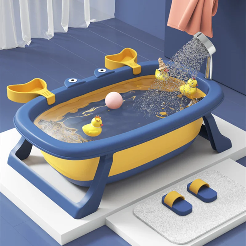 

Детская противоскользящая Ванна Сидящая лежа большая детская складная ванна для дома Новорожденные Детские принадлежности бочка для ванной