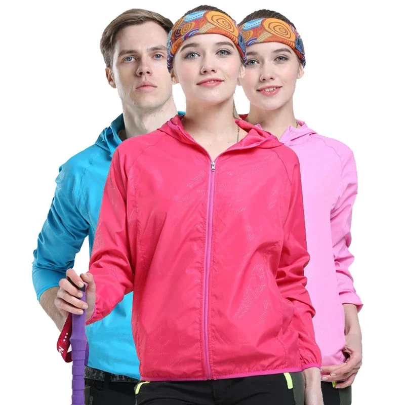 Unisex Hiking Jacket Men Women Teens Waterproof Quick Dry Camping Windbreaker Anti UV Trekking Fishing Rain Coats With Pocket