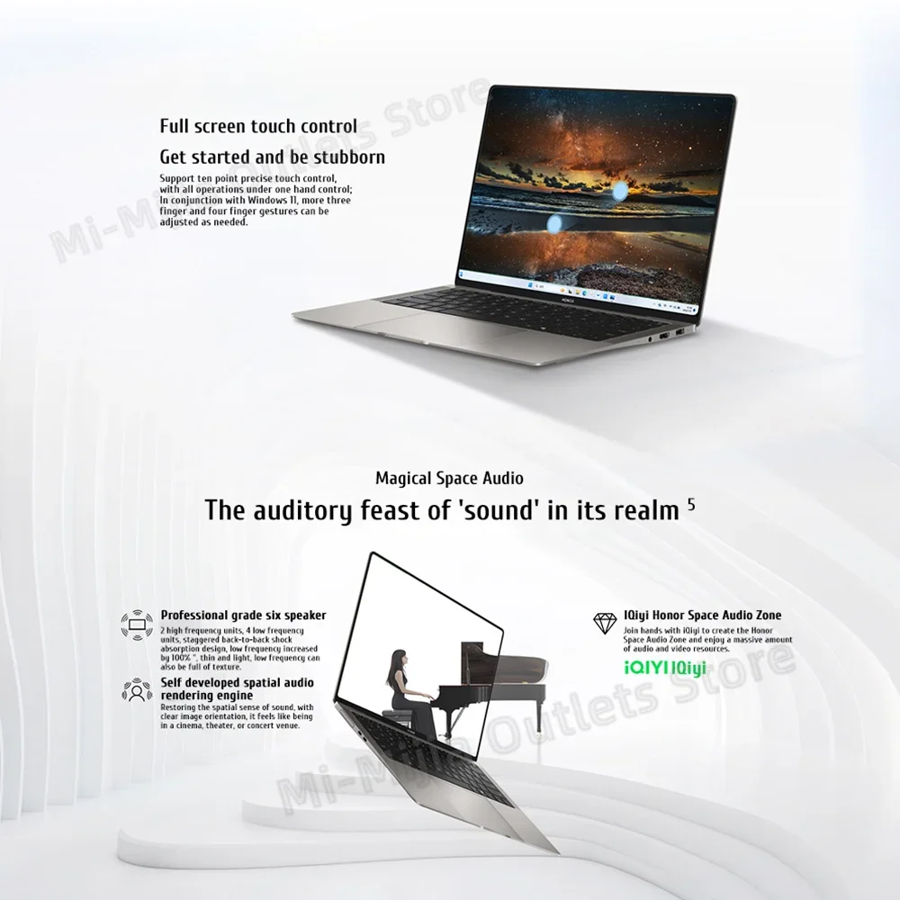 Honor MagicBook Art 14 Snapdragon Edition 1kg Ultra Thin Laptop X Elite 32G 1T 3.1K Eye Screen Notebook 6