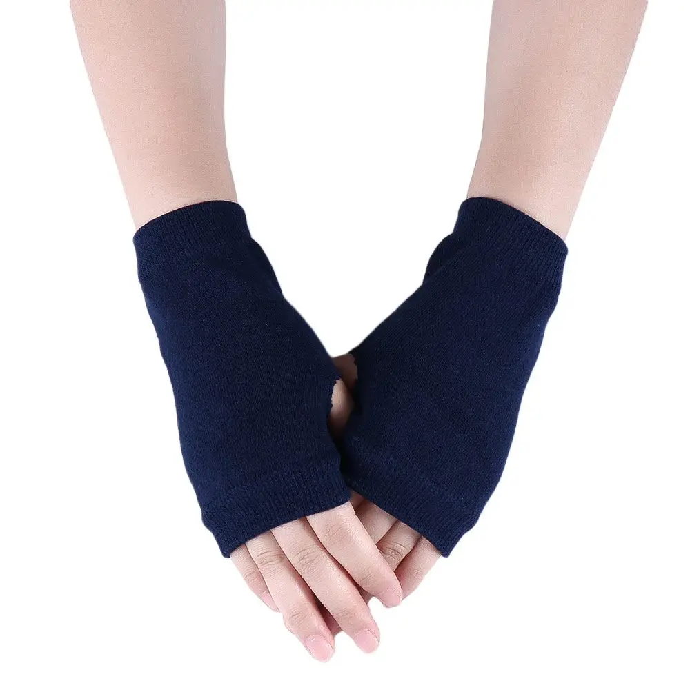Women Half Finger Gloves Stretchy Hand Wrist Arm Wamer Crochet Knitting Faux Wool Mittens Fingerless Winter Warm Cycling Gloves 3