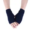 Women Half Finger Gloves Stretchy Hand Wrist Arm Wamer Crochet Knitting Faux Wool Mittens Fingerless Winter Warm Cycling Gloves 3