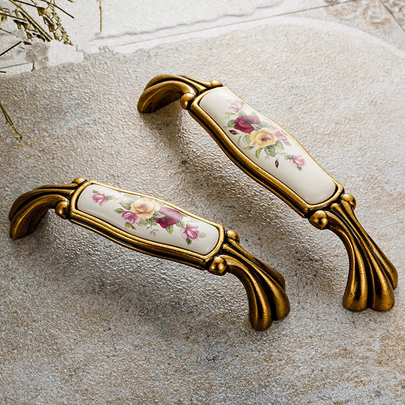 Cabinet Handles Vintage Ceramic Handle Antique Bronze Cabinet Pull Knob