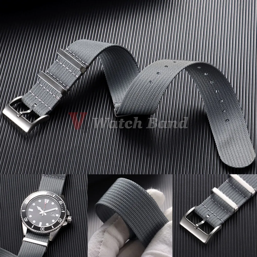 Premium Woven Nylon Sport Watchband - One Piece Weave Strap, High Quality Fabric